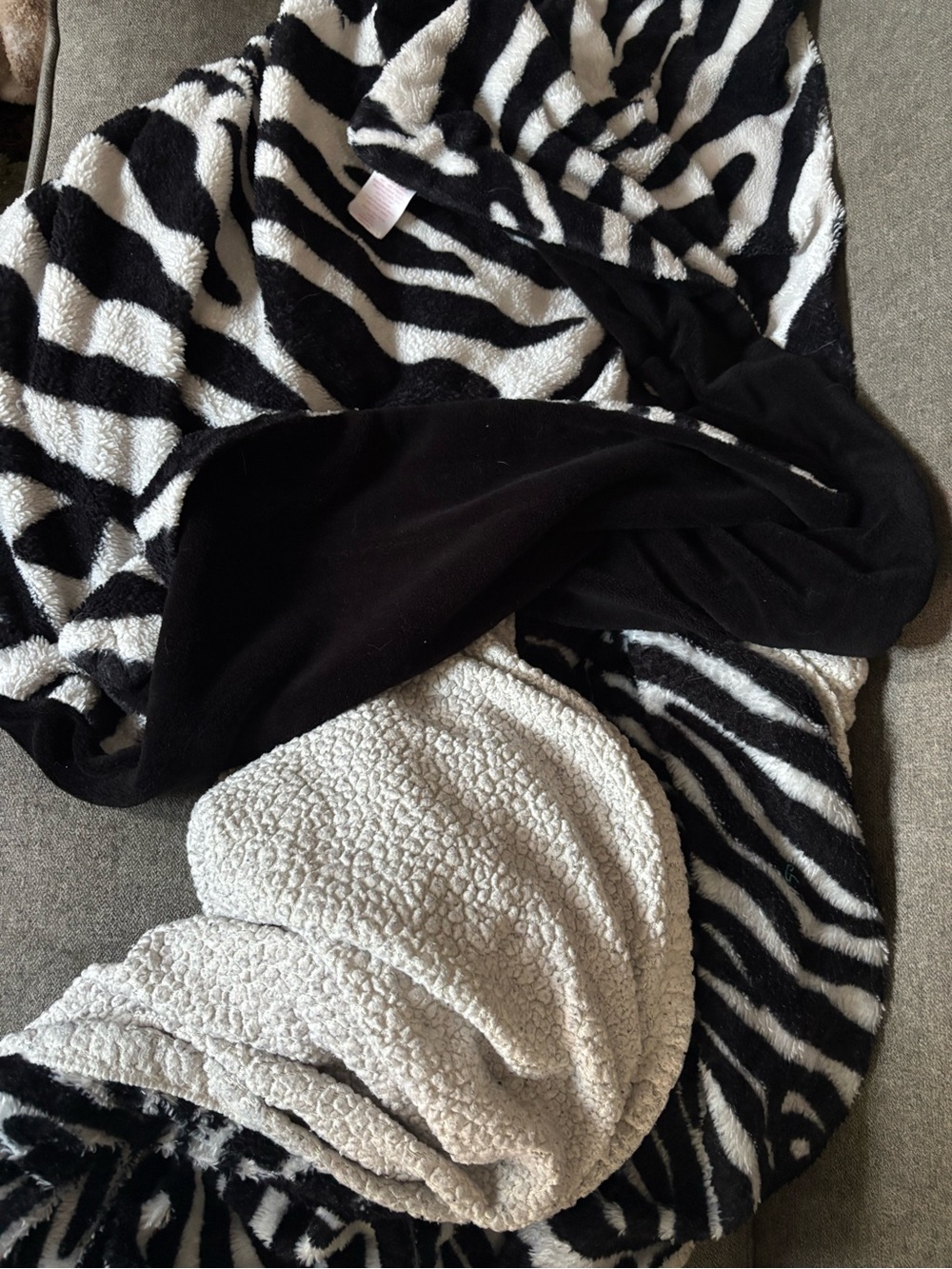 Cozy Black & White Zebra-Print Sherpa-Lined Sweater